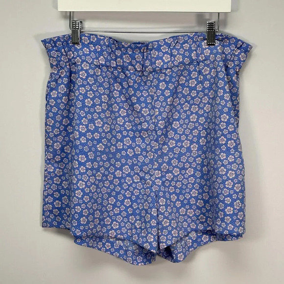 MONKI Blue Floral Paper Bag Shorts Large - Picture 3 of 5